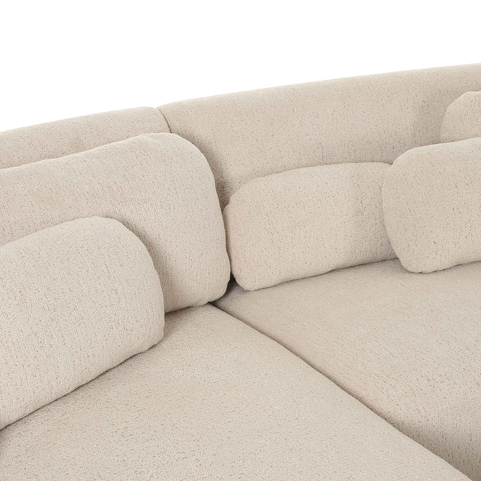 Misty Cream Boucle Sectional - LAF - UK