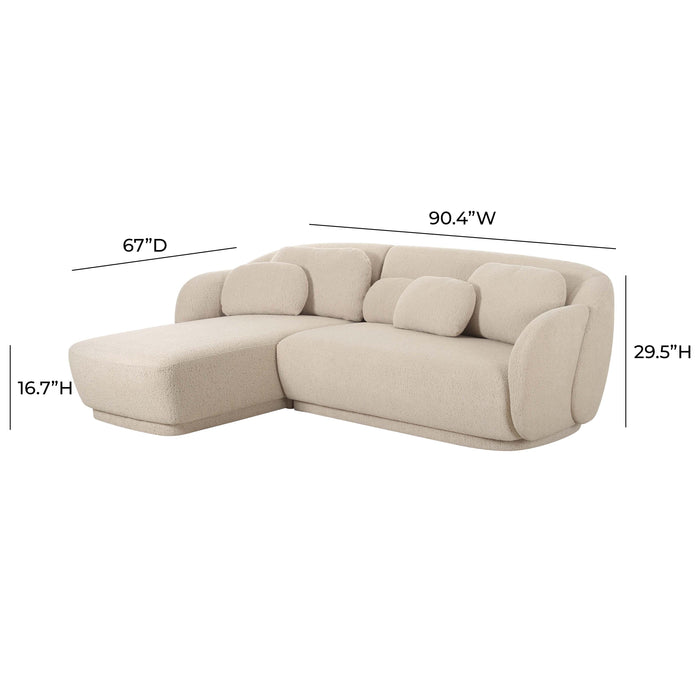 Misty Cream Boucle Sectional - LAF - UK