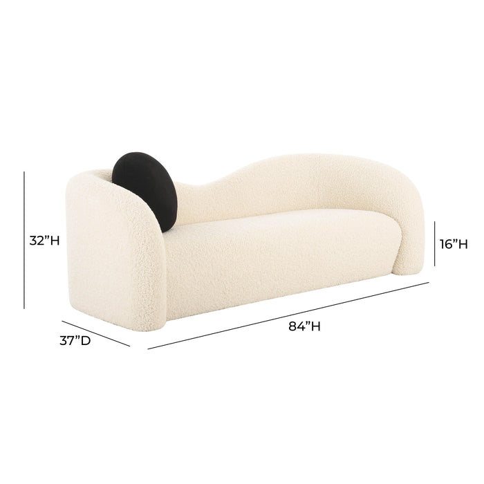Leonie Beige Faux Shearling 84 inch Sofa