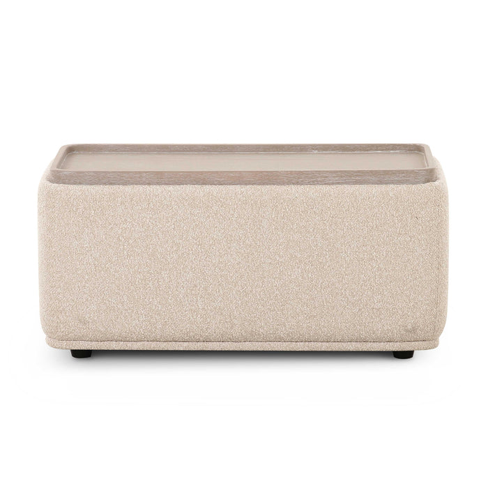 Sylvie Cream Boucle Ottoman Table
