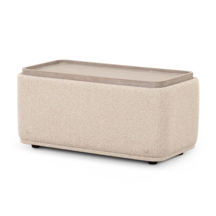 Sylvie Cream Boucle Ottoman Table