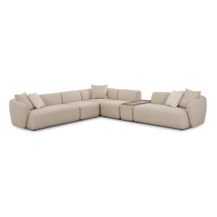 Sylvie Cream Boucle 6-Piece Large Sectional