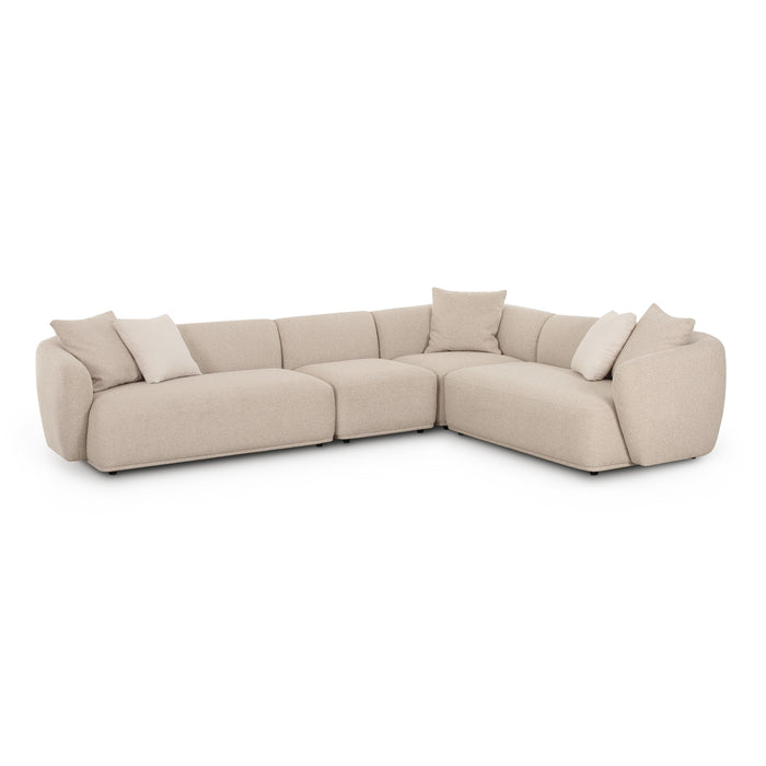 Sylvie Cream Boucle 4-Piece Sectional