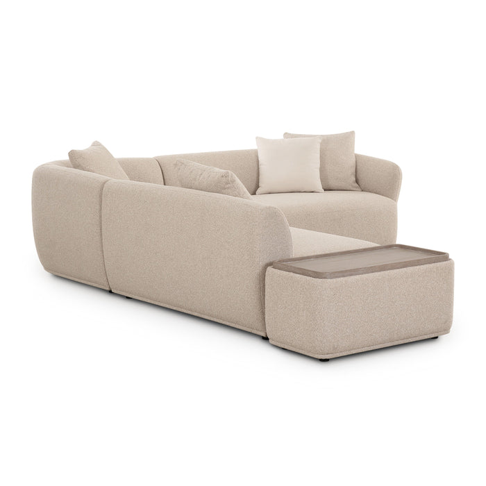 Sylvie Cream Boucle 4-Piece Left Chaise Sectional