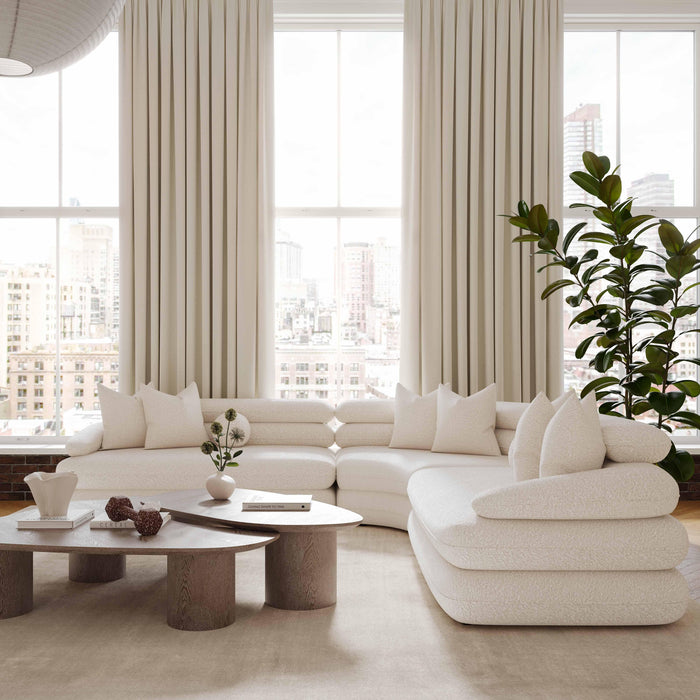 Lulu Cream Boucle Modular Curved Sectional