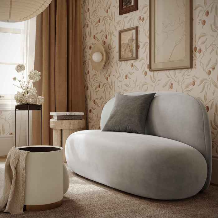 Carraway Grey Upcycled Chenille Loveseat