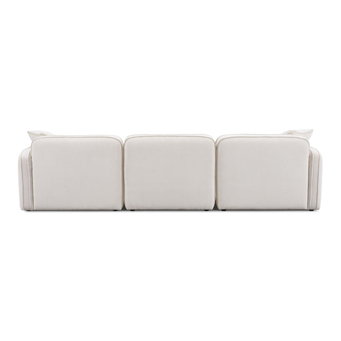 Travie White Sand Performance Corduroy Velvet 4-Piece Modular Sectional