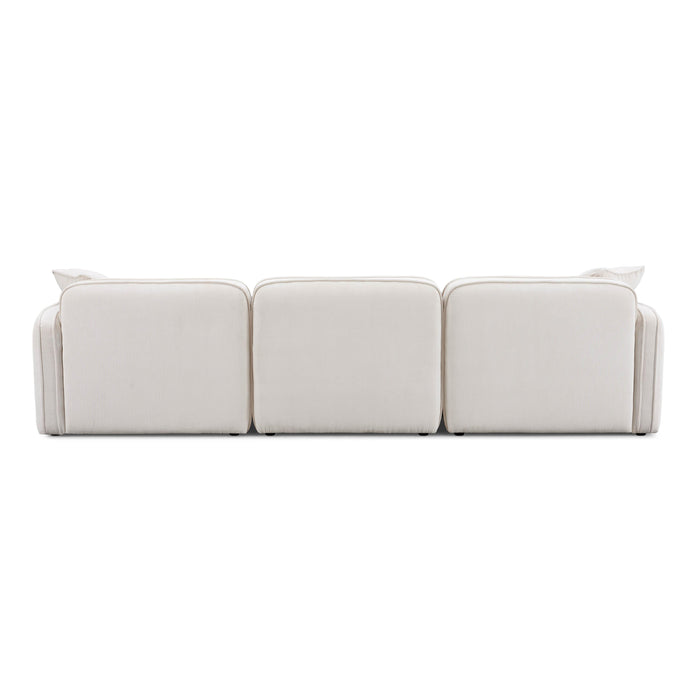 Travie White Sand Performance Corduroy Velvet Modular Sofa