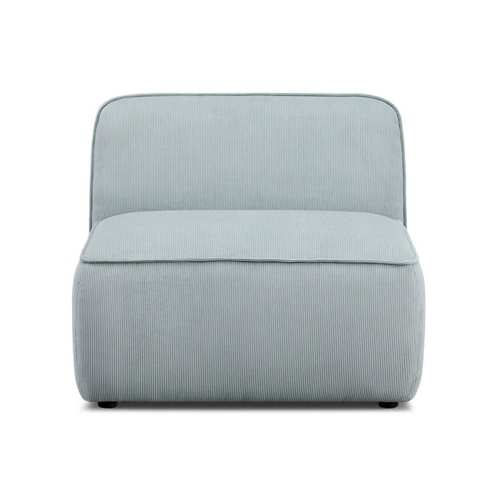 Travie Sea Blue Performance Corduroy Velvet Armless Chair