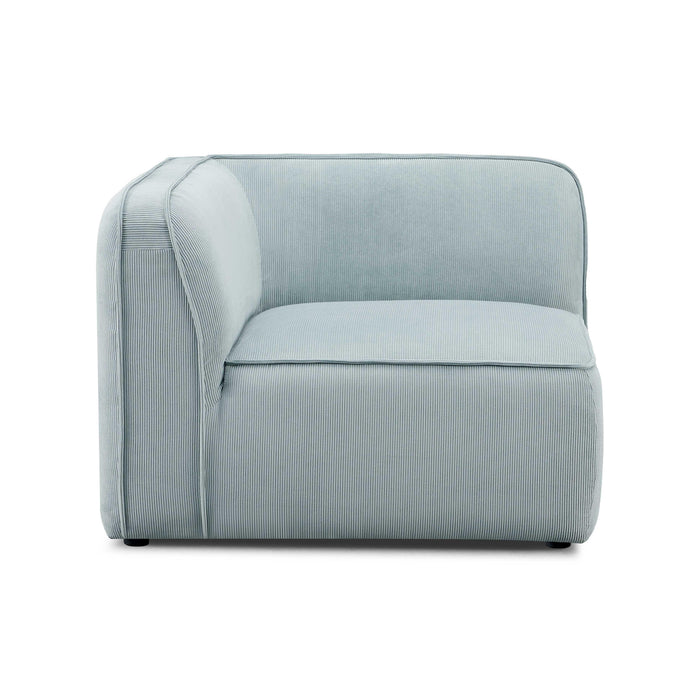 Travie Sea Blue Performance Corduroy Velvet Corner Chair
