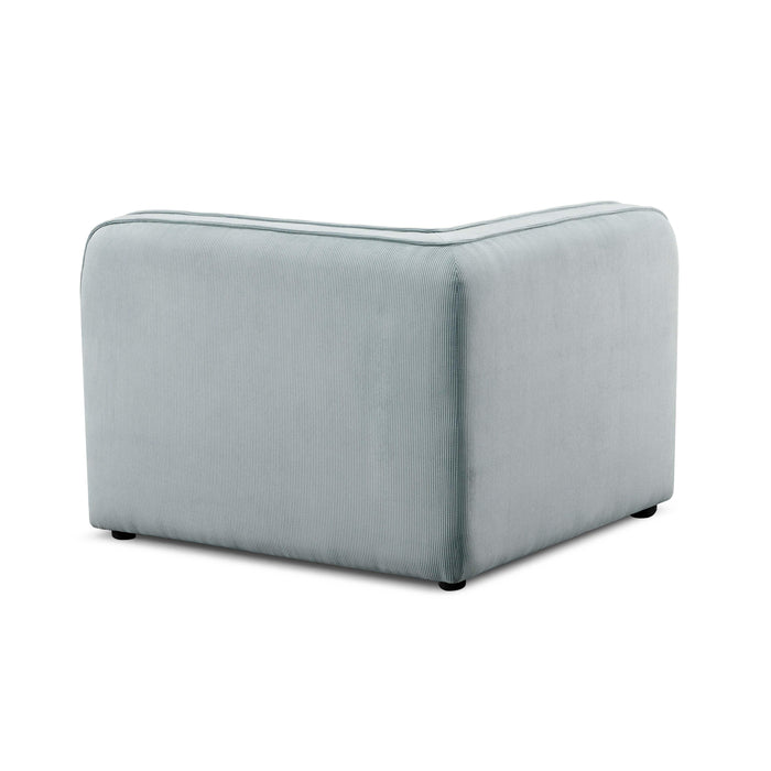 Travie Sea Blue Performance Corduroy Velvet Corner Chair