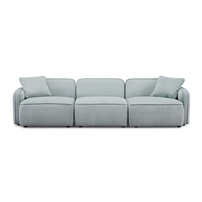 Travie Sea Blue Performance Corduroy Velvet Modular Sofa