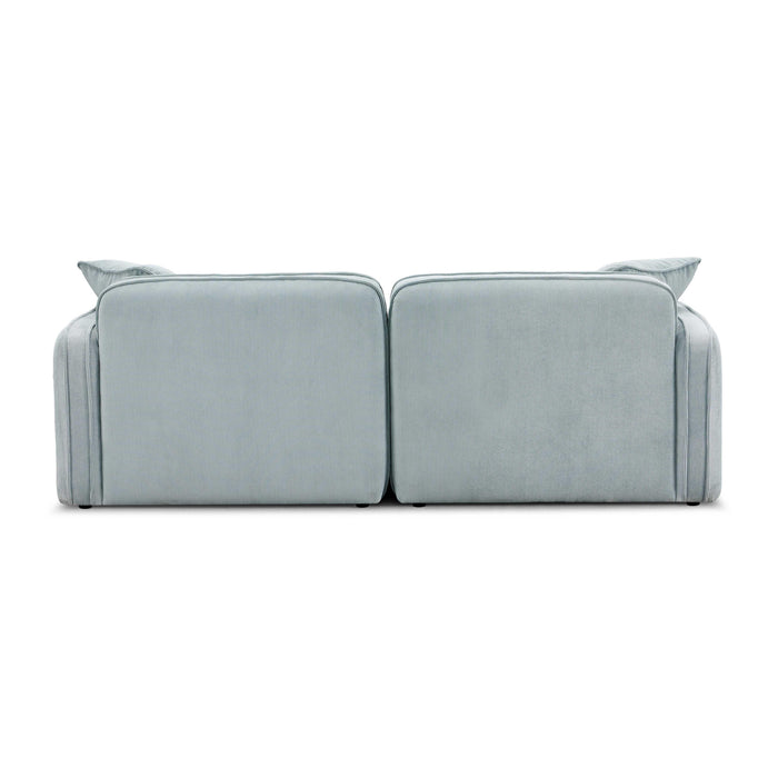 Travie Sea Blue Performance Corduroy Velvet Modular Loveseat