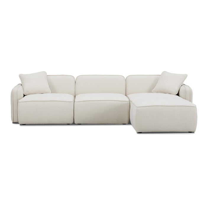 Travie Sand Upcycled Linen 4-Piece Modular Sectional