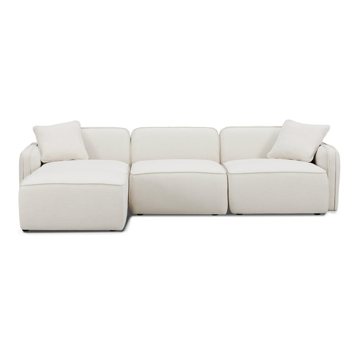 Travie Sand Upcycled Linen 4-Piece Modular Sectional