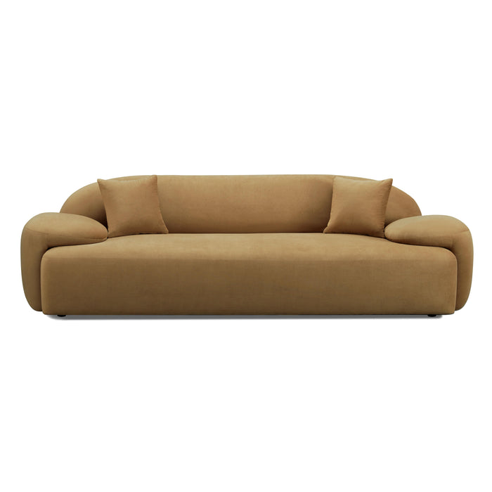 Allegra Cafe Au Lait Performance Velvet Sofa