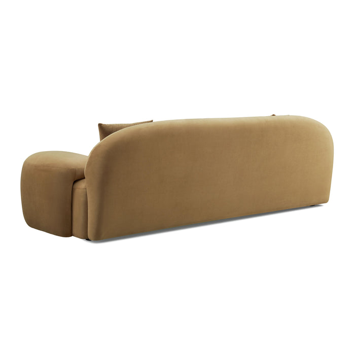 Allegra Cafe Au Lait Performance Velvet Sofa