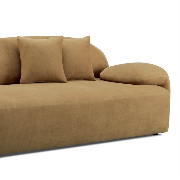Allegra Cafe Au Lait Performance Velvet Sofa