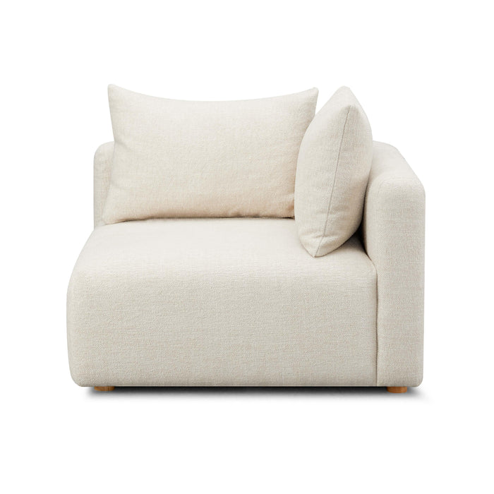 Hangover Cream Heavy Textured Fabric Modular Corner Chair