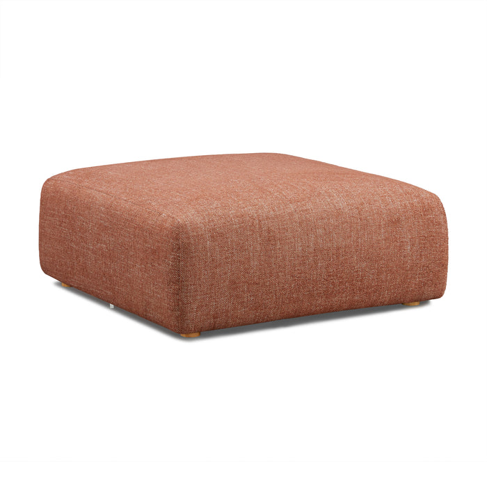 Hangover Sedona Red Textured Fabric Ottoman