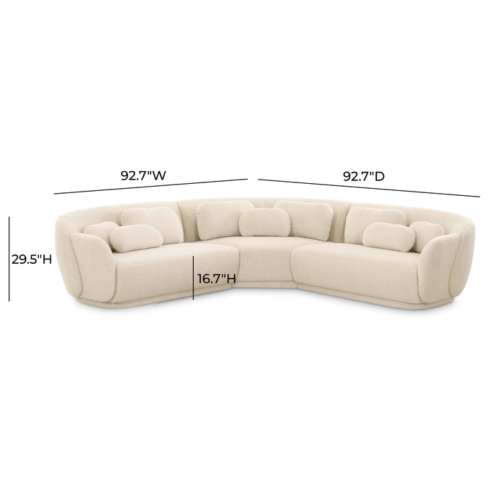 Misty Cream Boucle Modular L-Sectional