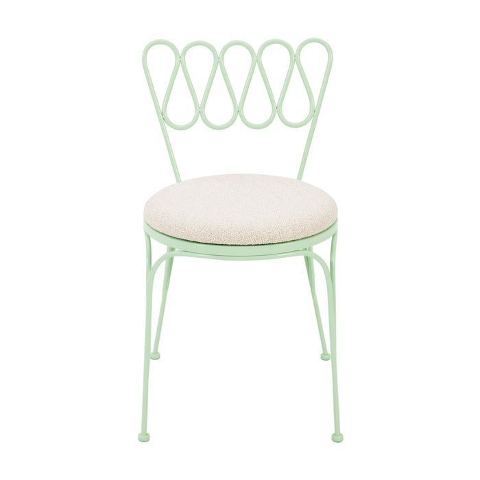 Erica Mint Green Wrought Iron Outdoor Chair