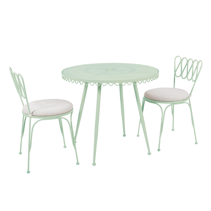Erica Mint Green Wrought Iron Outdoor Cafe Table