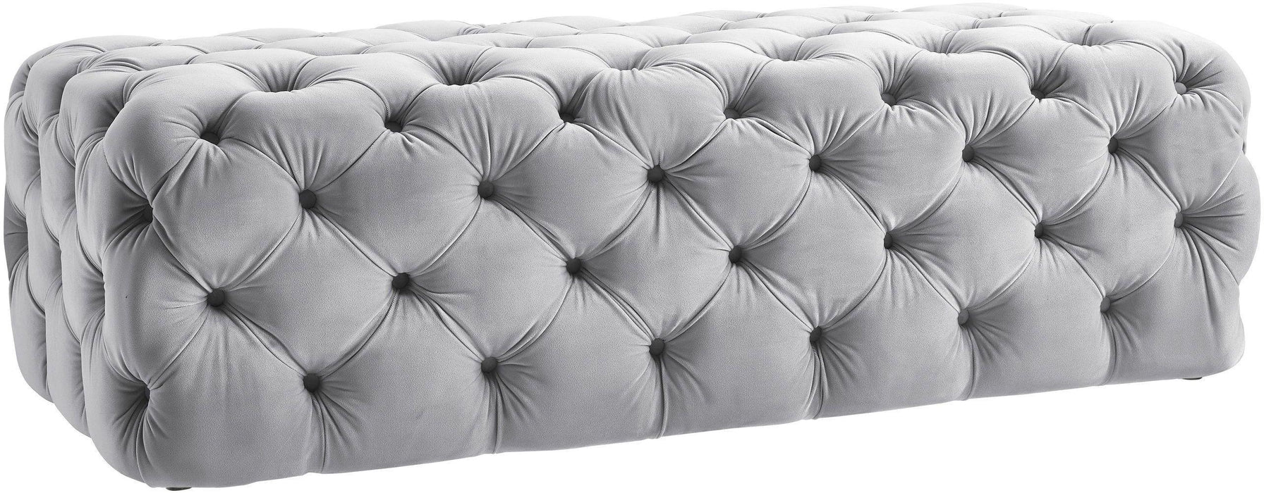 Kaylee Grey Velvet Ottoman