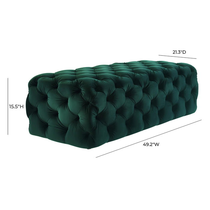 Kaylee Green Velvet Ottoman - UK