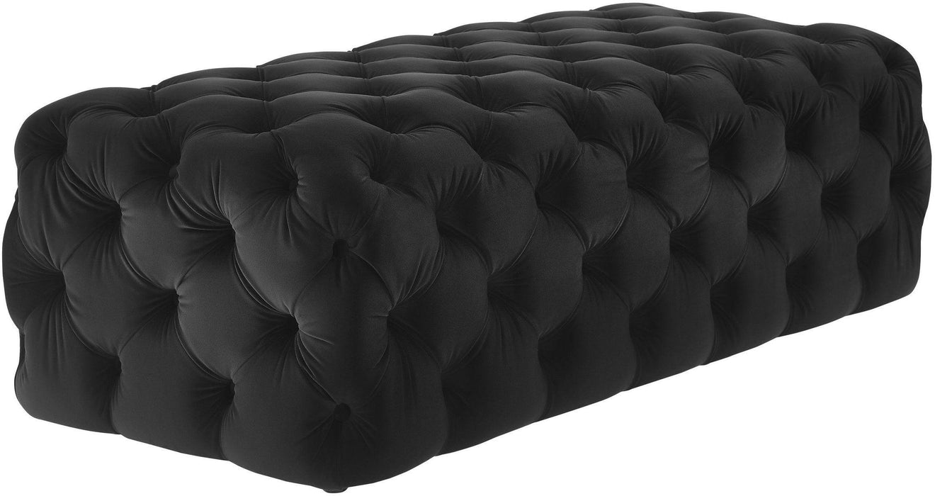 Kaylee Black Velvet Ottoman - UK