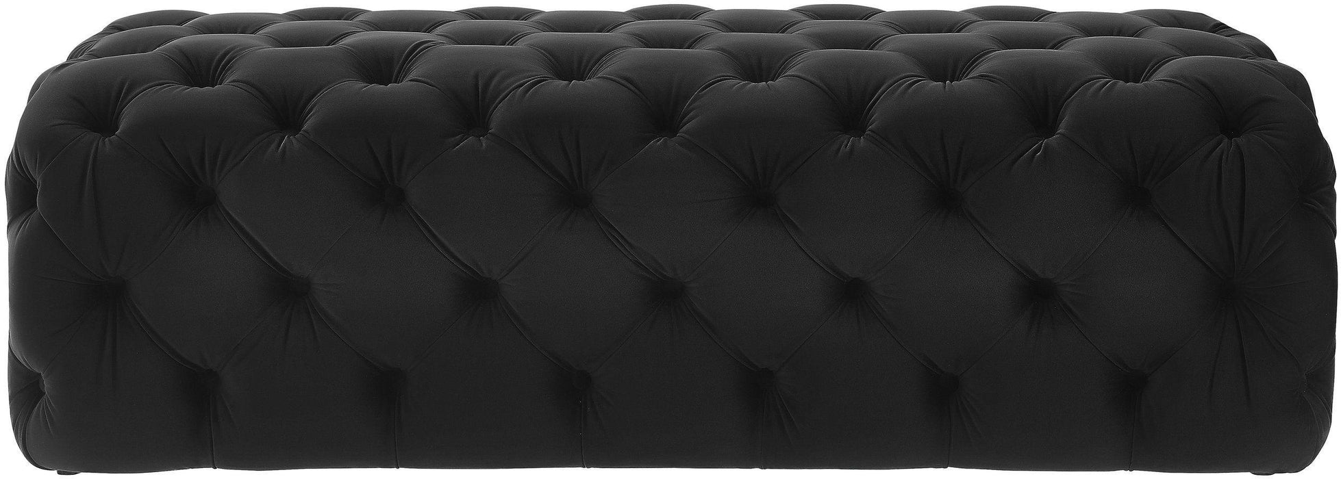 Kaylee Black Velvet Ottoman - UK