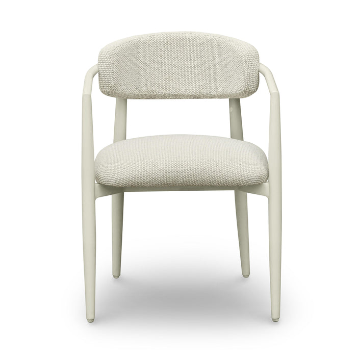 Annika Cream Textured Outdoor Dining Arm Chair