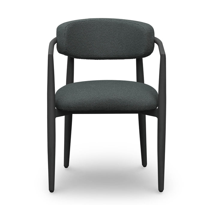 Annika Black Textured Outdoor Dining Arm Chair