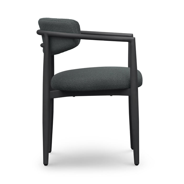 Annika Black Textured Outdoor Dining Arm Chair