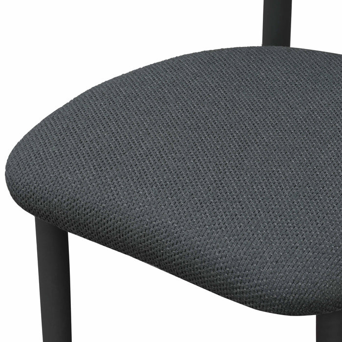 Annika Black Textured Outdoor Dining Side Chair