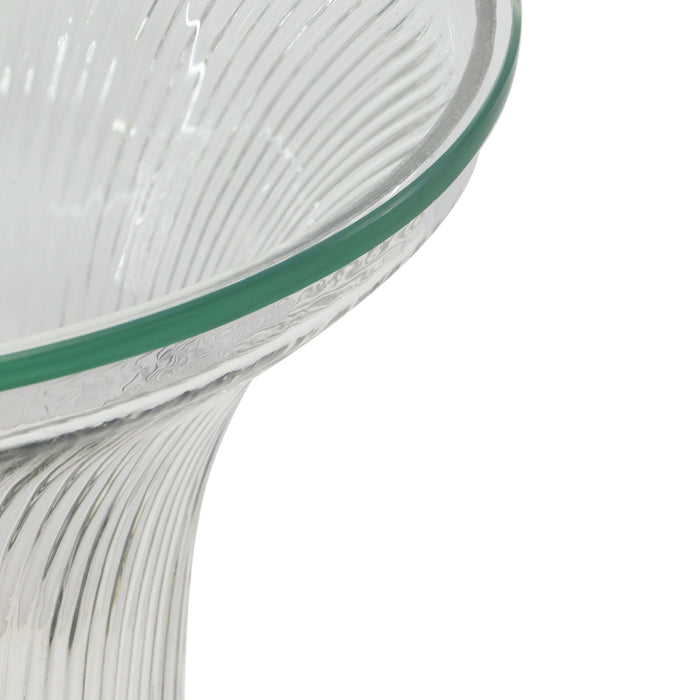 Cassandra Clear Glass Flared Side Table 8