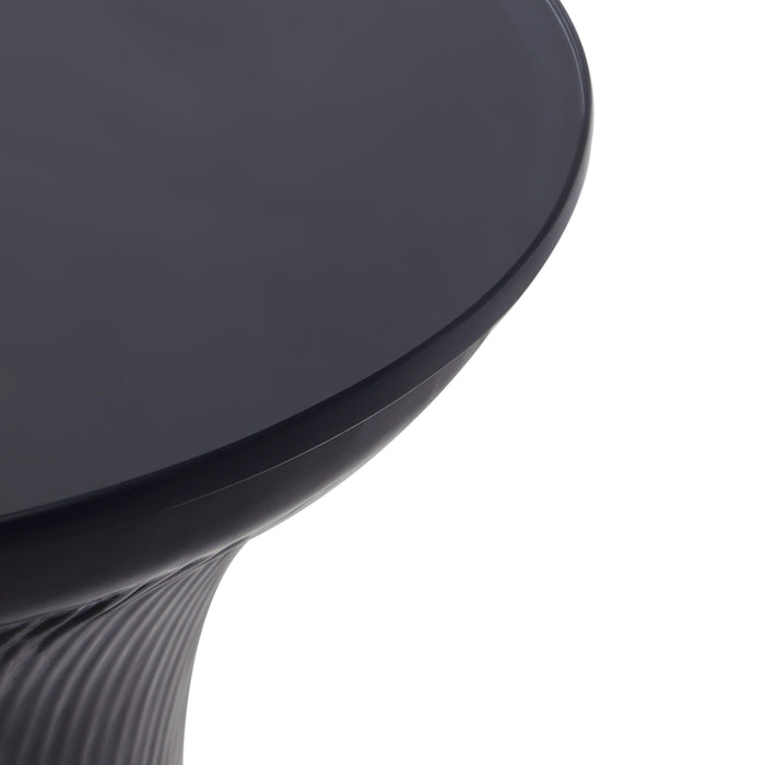 Cassandra Midnight Blue Glass Flared Side Table 8