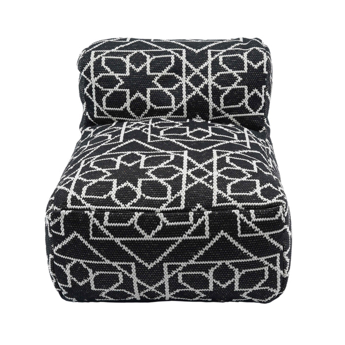 Chiara Outdoor Black Accent Pouf