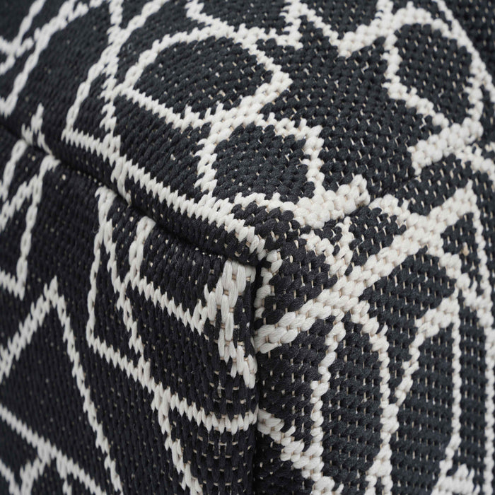 Chiara Outdoor Black Accent Pouf