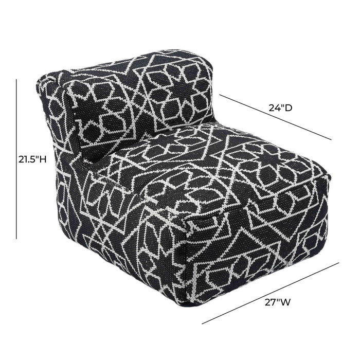 Chiara Outdoor Black Accent Pouf