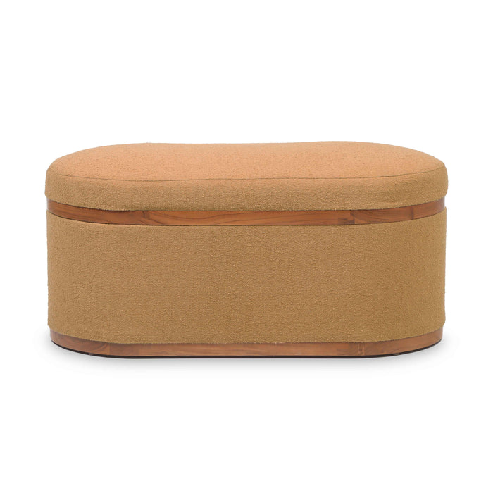 Olivier Peach Boucle Oval Storage Ottoman