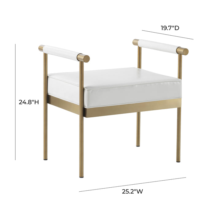 Diva White Performance Vegan Leather Bench - UK
