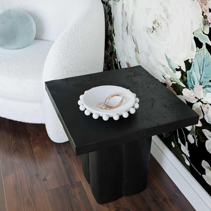 Kayla Black Concrete Side Table - UK