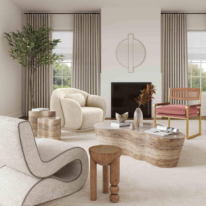 Morse Cognac Wooden Accent Table - UK