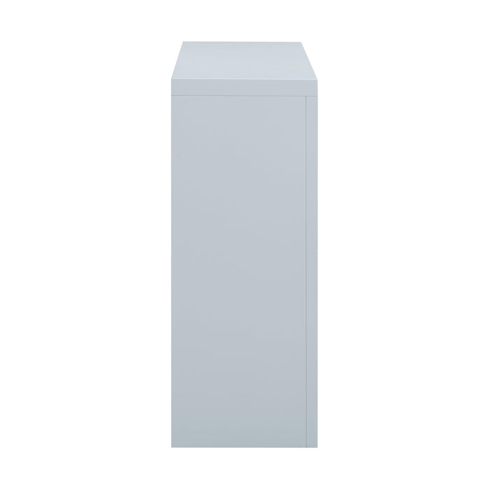 Suzie Pastel Blue & Rattan Console Table - UK