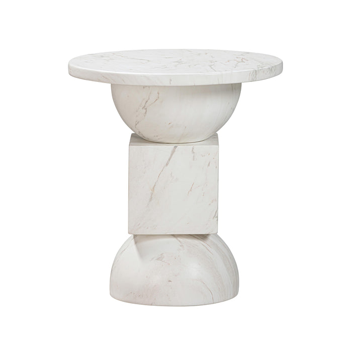 Chip Marble Print Indoor / Outdoor Side Table - UK