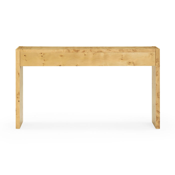 Brandyss Natural Burl Console Table