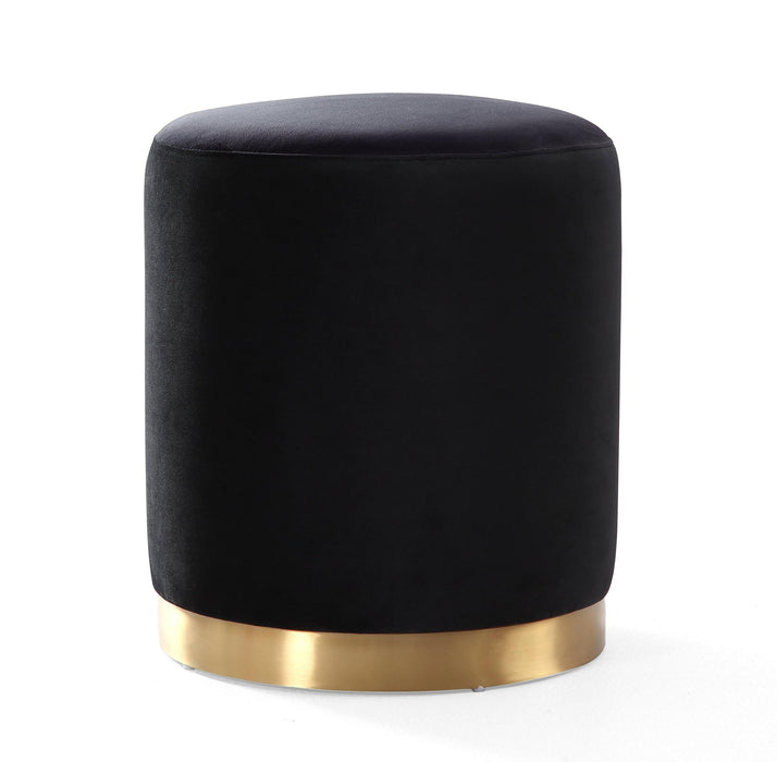 Opal Black Velvet Ottoman -Gold Base - UK