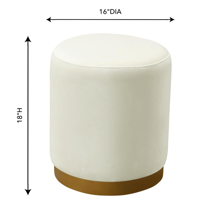 Opal Cream Velvet Ottoman with Gold Base - UK