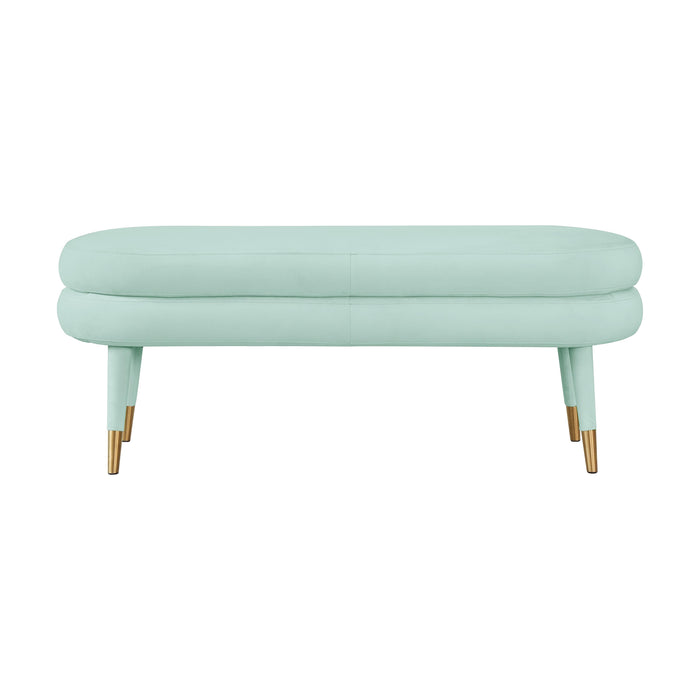 Betty Sea Foam Green Velvet Bench